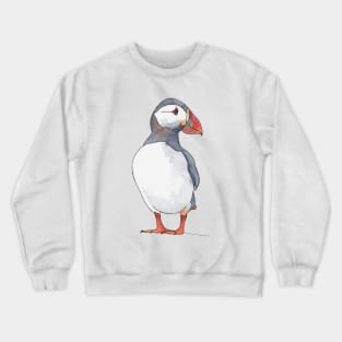 Little puffin friend - illustration in pen and watercolors Crewneck Sweatshirt